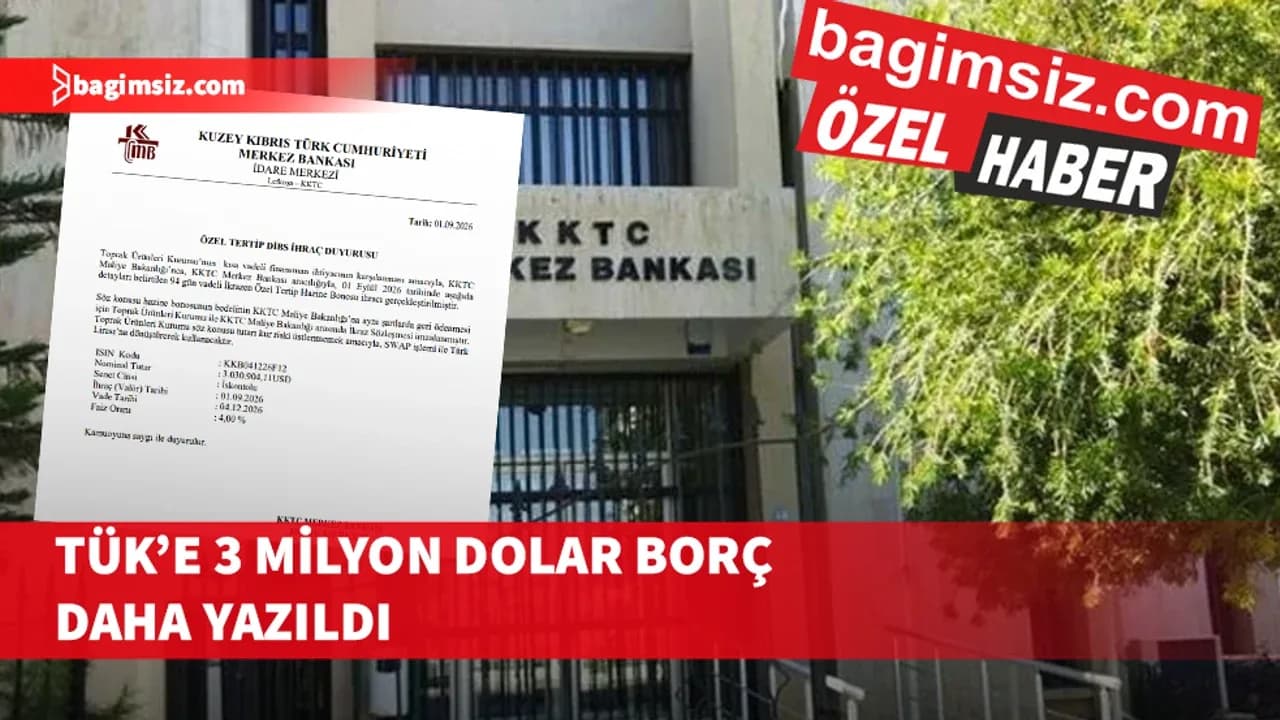 TÜK'e 3 milyon dolar borç daha yazıldı