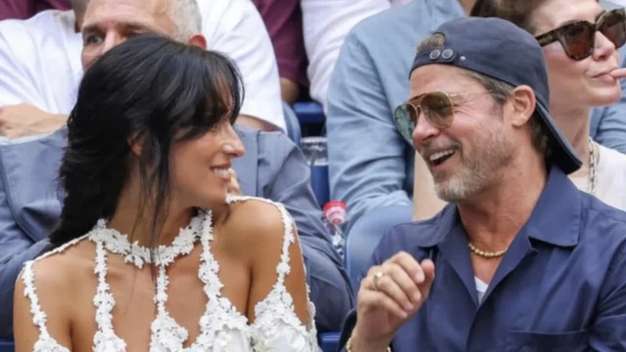 Brad Pitt ve Ines de Ramon’dan ABD Açık’ta romantik anlar