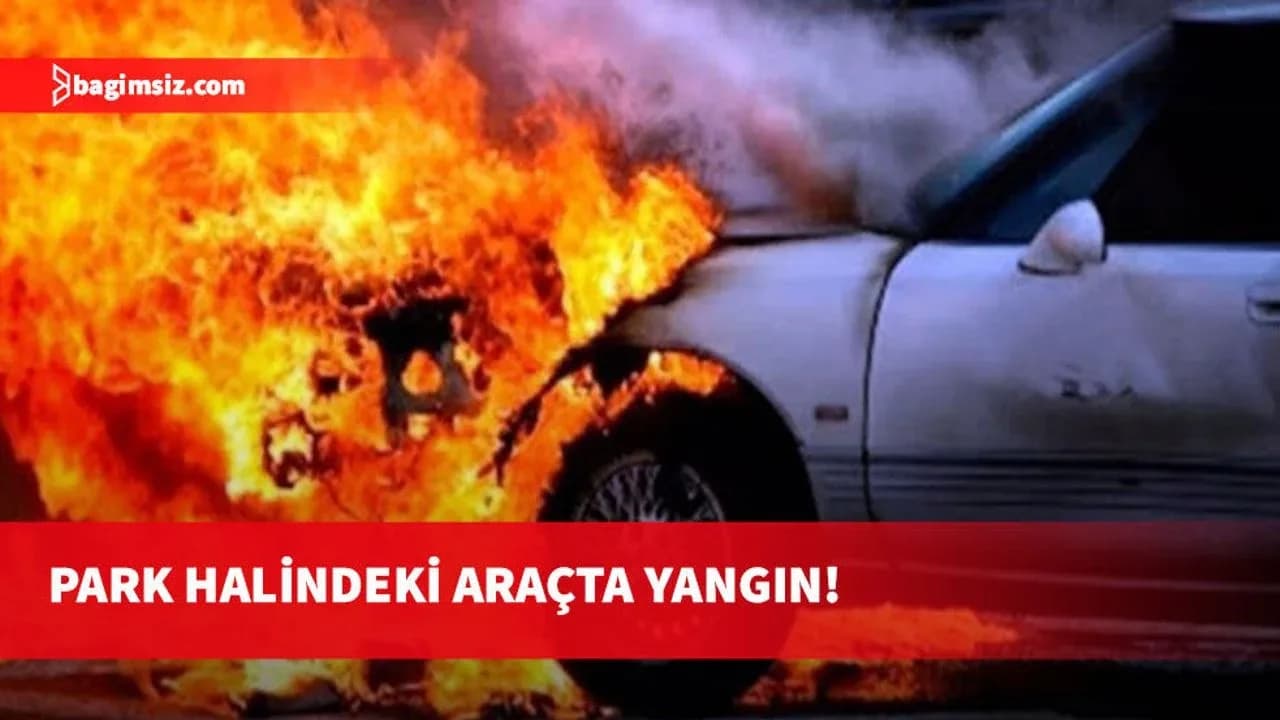 Alsancak'ta bir sitede park halindeki araçta yangın çıktı