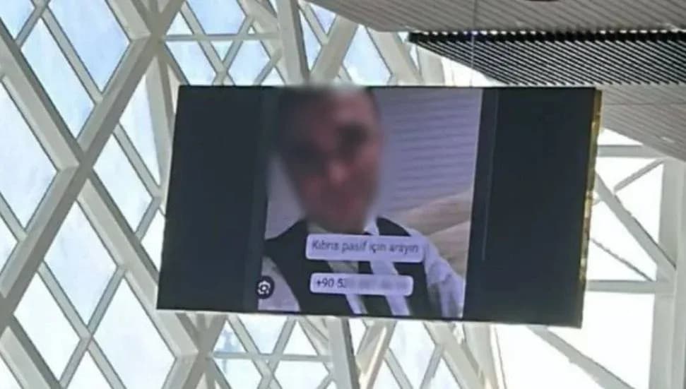 Ercan’daki dijital reklam panoları hacklendi!