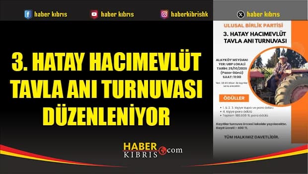 Alayköy’de 3. Hatay Hacımevlüt Tavla Anı Turnuvası düzenleniyor