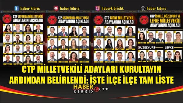 CTP Milletvekili adayları kurultayın ardından belirlendi: İşte ilçe ilçe tam liste