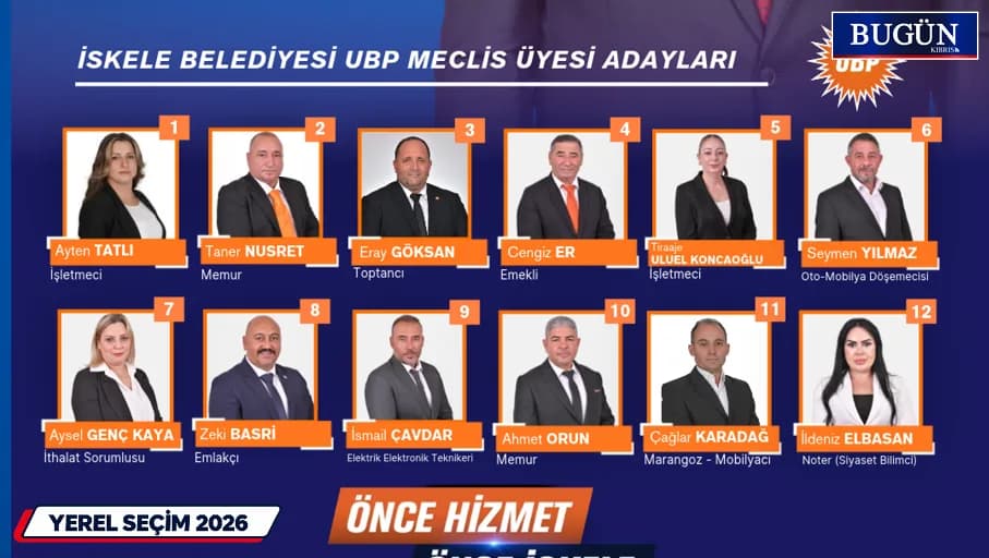 UBP’nin İskele Belediye Meclisi adayları belli oldu