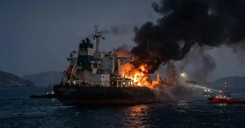 İran: “Hürmüz Boğazı’nda yasak bölgeyi geçmeye çalışan tanker alev aldı”