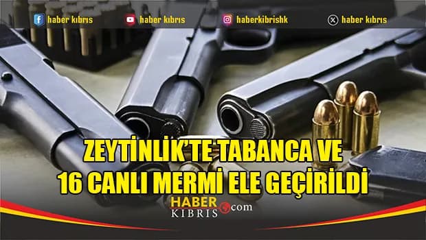 Zeytinlik’te tabanca ve 16 canlı mermi ele geçirildi