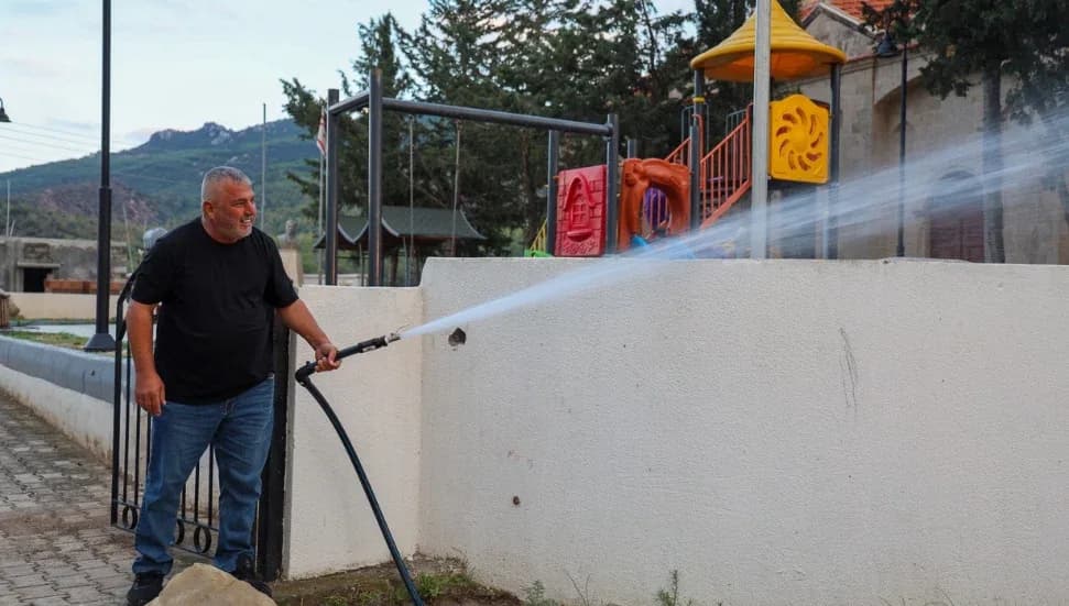 Mersinlik’te eski asbestli su boruları değiştirildi, su akışı başladı