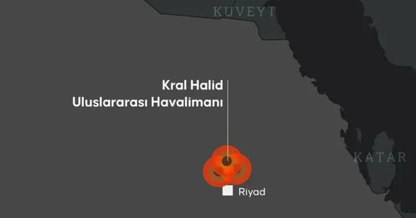 Riyad’daki Kral Halid Havalimanı’nda saldırı sonucu yangın çıktı