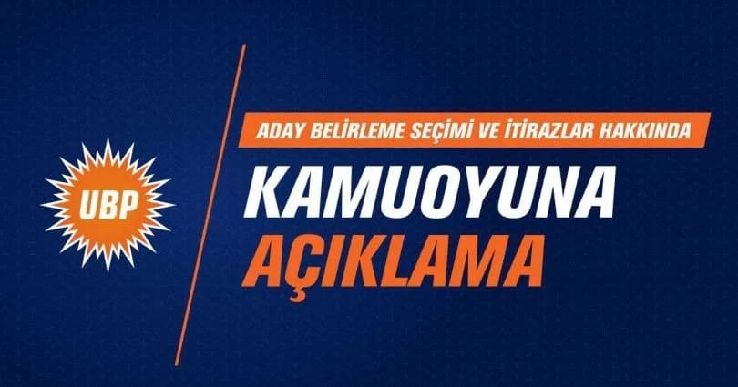 UBP’den açıklama: “Seçim ve sonuçları Yasa, Tüzük ve Yönetmeliğe uygundur”