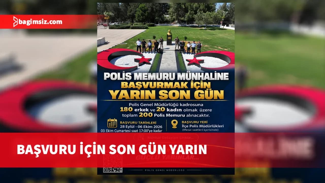 Polis memuru münhali için başvurular yarın bitiyor
