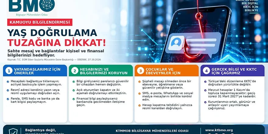 Bilgisayar Mühendisleri Odası'ndan yaş doğrulama mesajlarıyla ilgili uyarı
