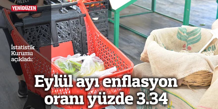 Eylül ayı enflasyon oranı yüzde 3.34